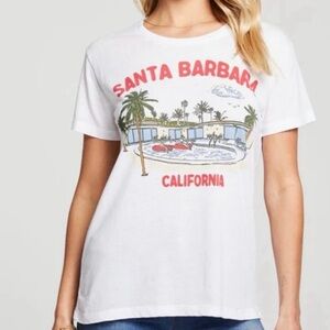 Chaser White Santa Barbara CaliforniaCrewneck Graphic T Shirt Size XS